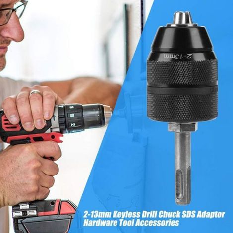 Mandrin SDS - 2-13 mm - Filetage 1/2-20 UNF - Adaptateur SDS-plus - Pour Perceuses à Percussion - Lot de 3 (1/5)