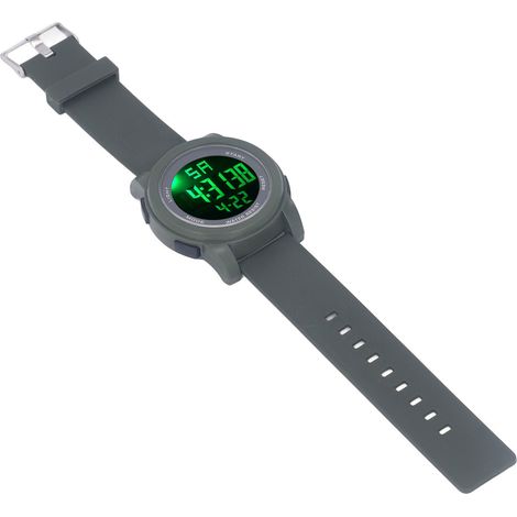 Montre de sport numérique multifonctionnelle avec grand écran lumineux, étanche jusqu'à 5 bars, idéale pour la natation, la course à pied et la randonnée (vert). (1/5)