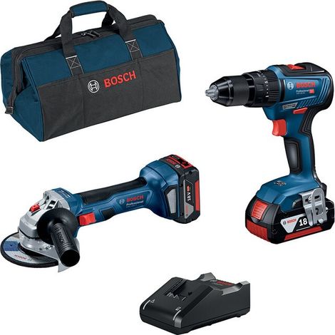 BOSCH-B KIT TRAPANO + SMERIGLIATRICE 18V 125MM