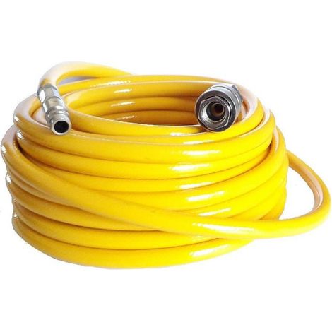 Trade Shop - PVC-Druckluftschlauch 18 Meter flexibel für Kompressor-Schnellverbinder - (1/4)