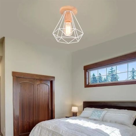 Yowei Plafonnier Industrielle Moderne Lustre Plafonnier Vintage en Cage Diamant Lampe de Plafonde Retro Style Edison pour Salon (1/4)