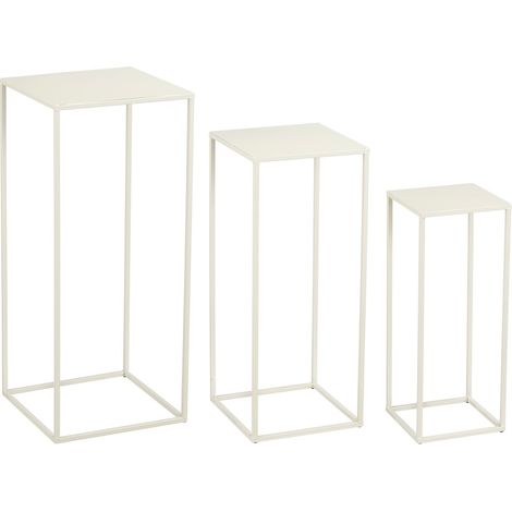 Mica Decorations Ensemble de table d'appoint Blanc cassé H70xl30xL30cm (1/4)