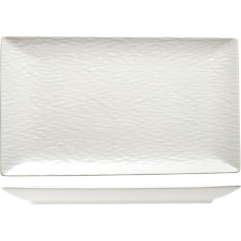 H&H Piatto STW Wavy Bianco Rett 25x15