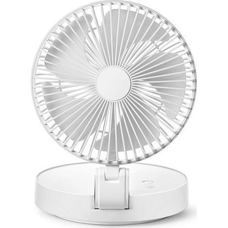 Ventilateur portable polyvalent 4 saisons avec suspension murale pliable, sans fil et flexible, pour un confort toute l’année, couleur blanc (1/4)