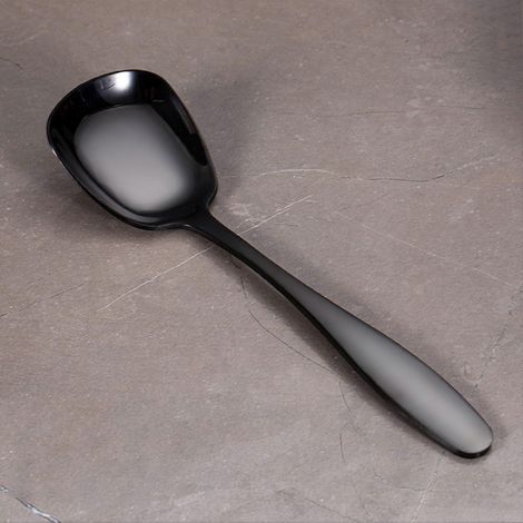 Cuillère de service en acier inoxydable antirouille, compatible lave-vaisselle, grande cuillère de service pour buffet et restaurant HHSSilver (1/4)