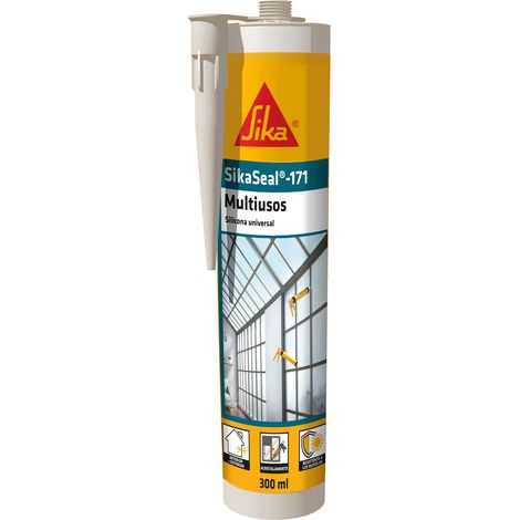 SIKA - Silicona universal - SikaSeal 171 Multiusos - Transparente - Sellador de silicona para acristalamientos - Resistente al moho - 300ml (1/5)