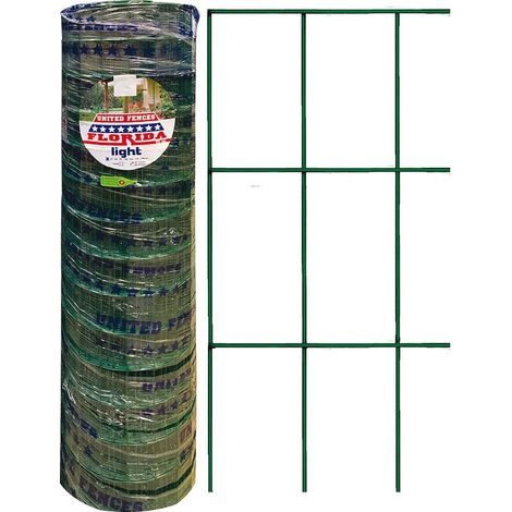 Rete elettrosaldata per recinzioni animali zincata e plastificata verde muschio con maglia 76x51 mm Rotolo 25 mt (filo 2,7mm) - 198cm