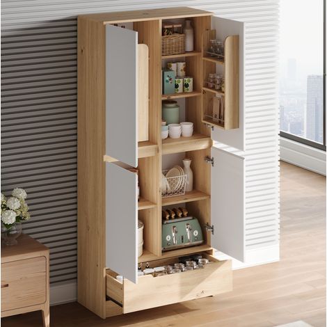 Lit superposé enfant 90x200 et 140x200 cm en métal blanc LED, gain de place, sans matelas - CHICFURN (1/5)