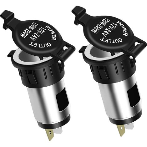 12 V/24 V CC Prise Allume-Cigare 15A, 2 Prises Femelle Adaptateur Alimentation étanche, pour Moto,Bateau,Voiture,Camion,Pompes Gonflage Pneus, d'aspirateurs Voiture,Réfrigérateurs Voiture (1/5)