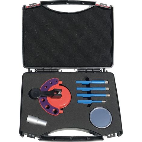 Coffret 4 forets diamants raccord hexagonal - Ø 6, 8, 10, 12 mm - 7 pièces - DIAM INDUSTRIES - SX-1100 (1/2)