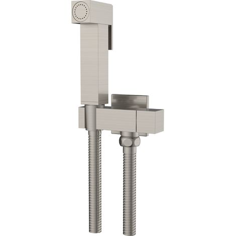 Idroscopino wc doccetta ottone portatile shutoff monogetto con leva ogomondo kit finitura- nickel spazzolato quadro - confezione 1