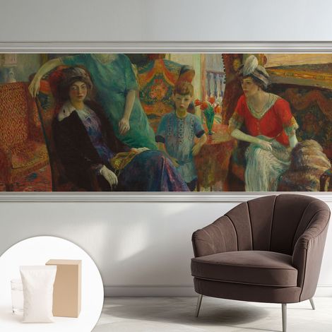 Papier peint intissé mural avec colle pour salon et chambre Décoration murale rapide - Colle incluse gratuite Élégance classique 250x104 cm (1/5)