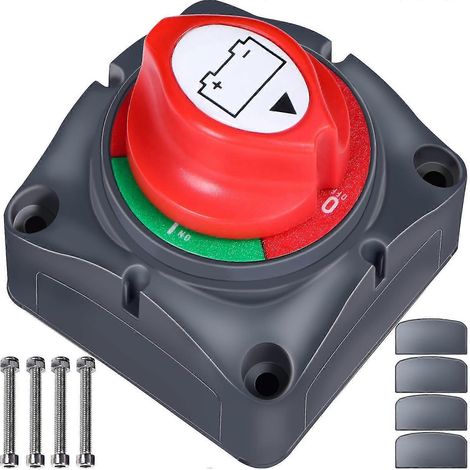 Interrupteur principal de batterie 12 V - Coupure de batterie - Interrupteur d'isolation et de déconnexion de batterie principal - Accessoires pour camping-car, yacht, bateau, camion (1/3)