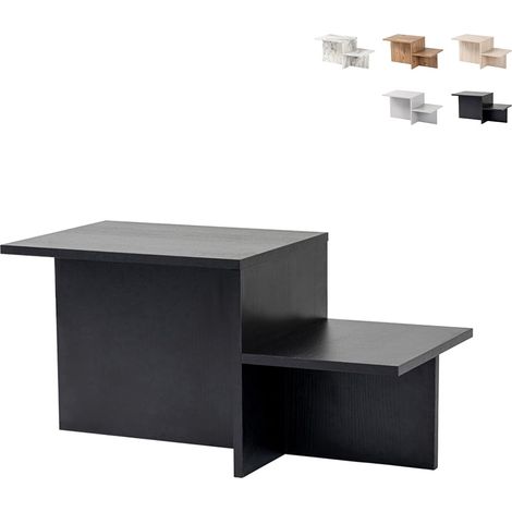 Coffee table - HARMONY - Rectangular - Black - 80 x 40 x 40 cm (1/5)