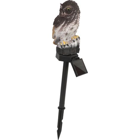 Lampe de jardin solaire hibou imperméable ornementale à LED avec piquet pour pelouse paysage brun (1/5)
