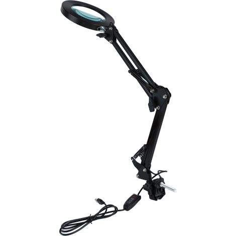 10-fache Vergrößerungslampe mit Klemme, verstellbare LED-Schreibtischlampe, Beleuchtung für Heimwerker- und Reparaturarbeiten (1/5)