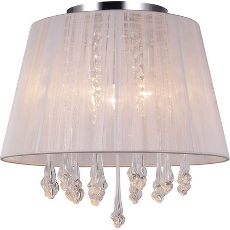 Italux Isla - Plafonnier encastré blanc 3 lumières avec abat-jour en matériau, E14 (1/2)
