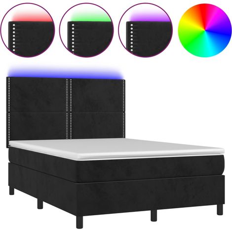 Maison Exclusive - Boxspringbett mit Matratze & LED Schwarz 140x1