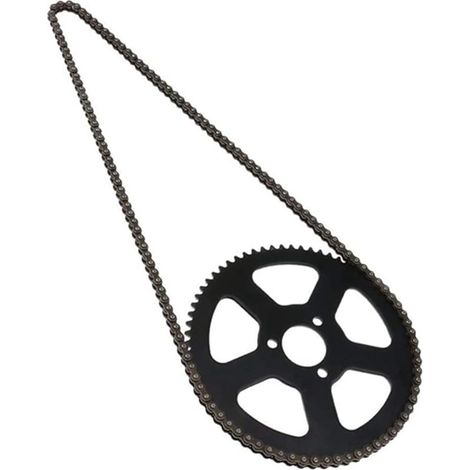 25H 136 Chaîne + 68T Pignon 2 Temps 47CC 49CC pour Mini Petite Voiture de Sport Pocket Bike Off-Road Moto Remplacement (1/5)
