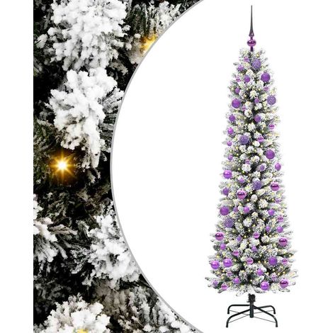 Sapin de Noël  Arbre de Noël artificiel Blanc 180 cm PVC, métal et plastique (1/5)
