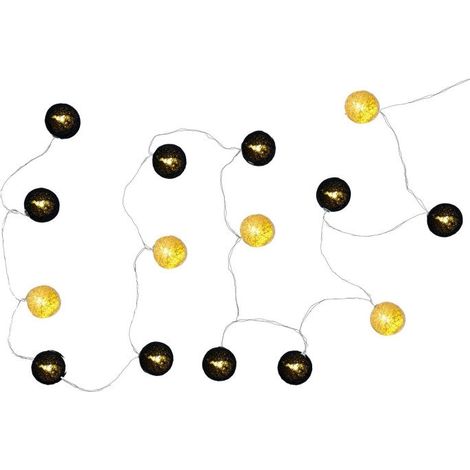 Guirlande Lumineuse Led "boule" 360cm Noir & Or (1/4)