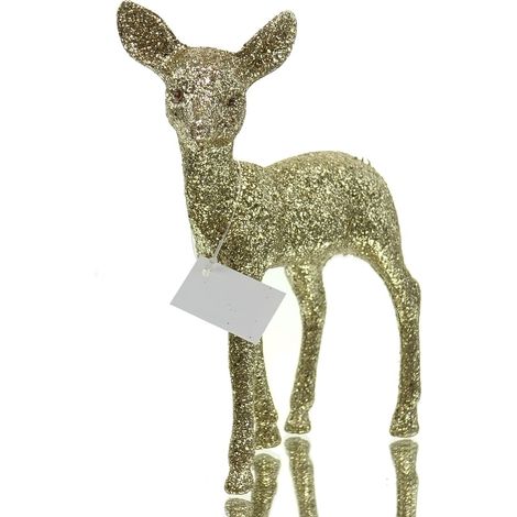 SCHEULEN Weihnachtsdeko Reh nach links schauend Gold & Glitter - Kunststoff (1/4)