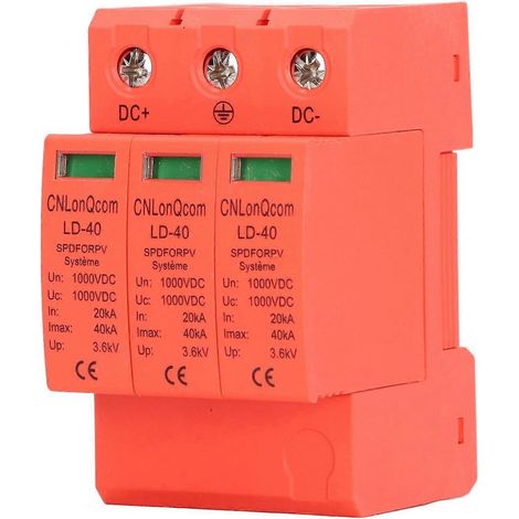 DC-Überspannungsschutz 3P DC-Spannungsableiter, Photovoltaik-Blitzschutz 20 bis 40 kA 1000 V DC