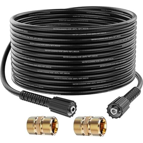 Tuyau d'extension pour Nettoyeur Haute Pression 10m, 2600 PSI M22-14 Femelle Flexible Tuyau de Rechange Haute Pression avec M22 Fileté Mâle Remplacement Connecteur pour Standard M22 HD Connexion