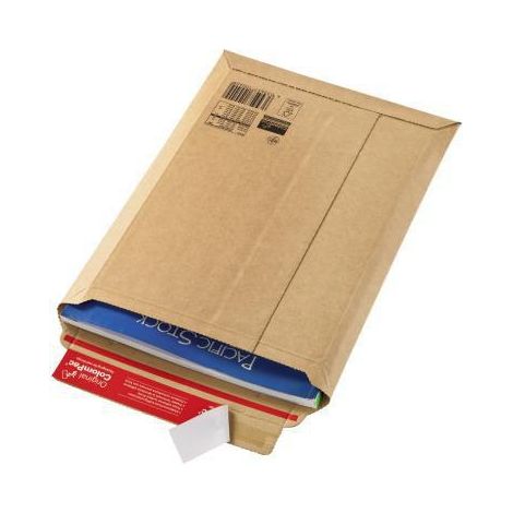 COLOMPAC Versandtasche ColomPac® Rigid Plus 185 x 270 x -50 mm (B x H x T) ohne Fenster mitSelbstklebung Kraftliner Wellpappe braun