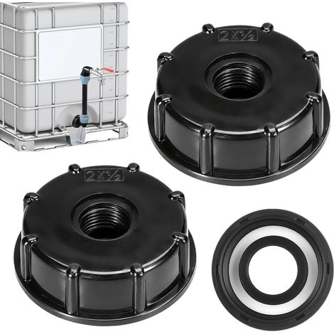 2 Bouchon IBC S60x6 Couvercle de Vanne de Vidange Adaptateur Cuve 1/2 Pouce (1/5)