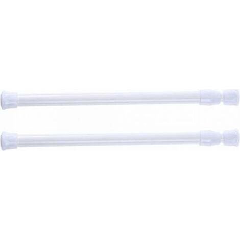 Set mit 2 teleskopierbaren Duschvorhangstangen, kein Bohren erforderlich, für Dusche, Badewanne, Kleiderschrank, weiß, Breite 30-50 cm (1/5)