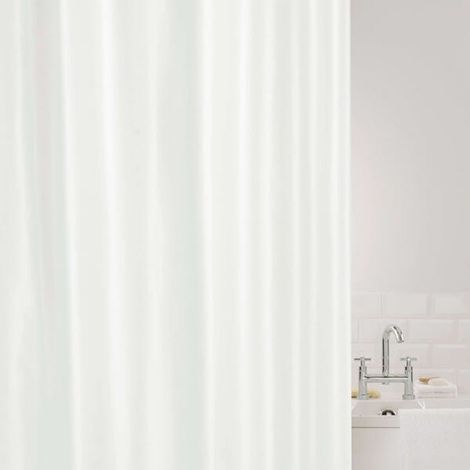 Showerdrape Showerplus Plain PEVA White Shower Curtain