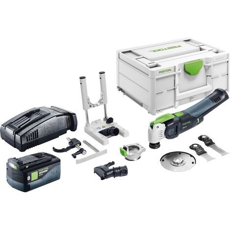 Kit de base Festool OSC 18 E - Oscillateur sans fil 18 V Starlock Max Brushless + 1 batterie 5,0 Ah + chargeur rapide + Systainer