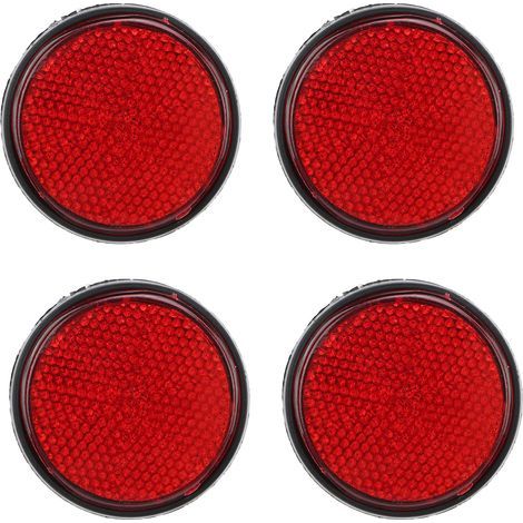 Réflecteurs circulaires rouges de 4 pièces de 5 cm pour vélo et véhicules utilitaires - Type ABS, M6x1.0 (1/5)