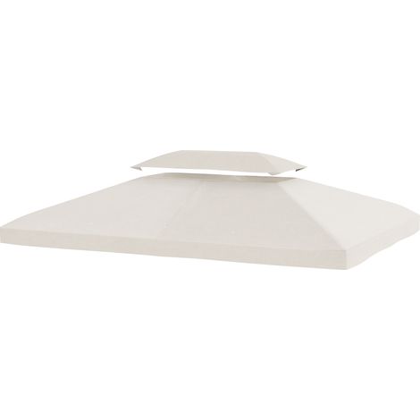 Toldo de Recambio 4x3 m Doble Orificios Drenaje Protección UV Crema (1/5)