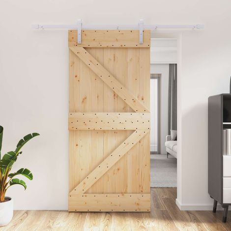 vidaXL Porta scorrevole Naturale e Bianco 95 x 210 cm
