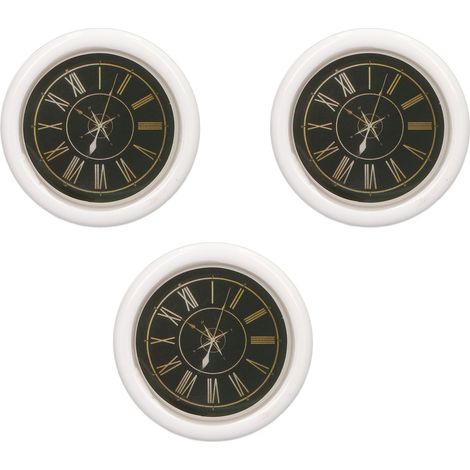 Ensemble de 3 horloges murales pour maisons de poupées (échelle 1:12) – modèle d'horloge ronde miniature – décoration pour maison de poupée (1/5)
