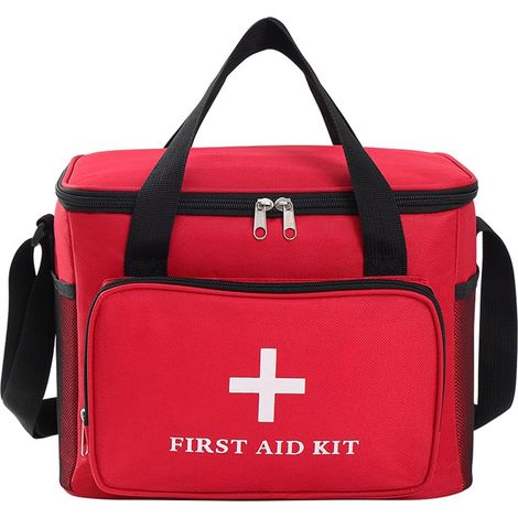 1 Pièce Trousse de Secours Complete Boite Pharmacie Avec Bandoulière Boite Medicaments Rangement Idéale Pour Les Randonnées D'urgence,Les Visites Chez Le Médecin Et Les Soins Infirmiers(Rouge) (1/5)