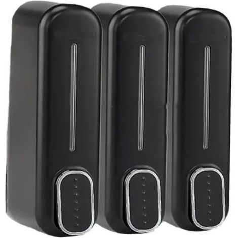 3pcs Eosnow Distributeur de savon manuel 300 ml,récipient de gel douche mural en ABS à pression,pour hôtel à domicile,noir (1/5)