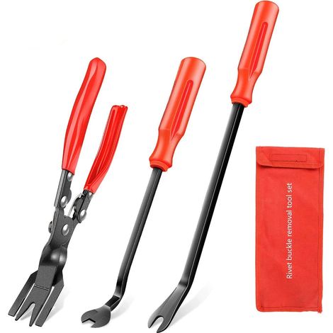 Ensemble de pinces à 3 pièces et déménagement de fixation - Kit de réparation de combinaison intérieure de voiture avec sac de rangement pour tableau de bord du panneau de porte (1/5)