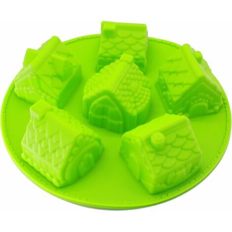 3D Christmas Gift Gingerbread Big House Cake Silicone Molds 4 oz per grid, dia. 2.5 inches (1/4)