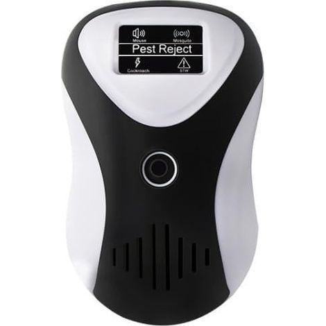 High-Tech Place Répulsif de Souris Multifonctionnel à ultrasons Répulsif d'insectes Silencieux à économie d'énergie, Type de Prise : (Noir Blanc) (1/5)