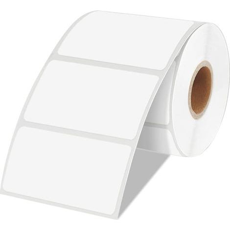 Weißes Etikettenpapier, 5 cm x 2 cm x 1000 Blatt, wasserfest, öl- und hitzebeständig. (1/5)