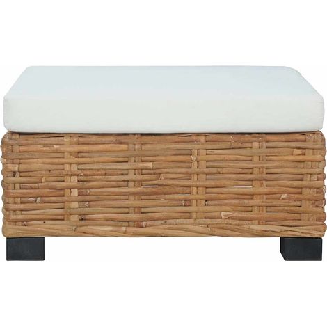 Maison Exclusive - Fußhocker mit Kissen Natürliches Rattan