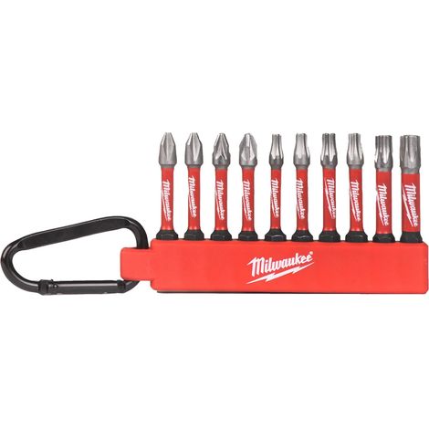 Milwaukee 4932492939 Shockwave Carabiner Screwdriver Bit 10 Piece Set