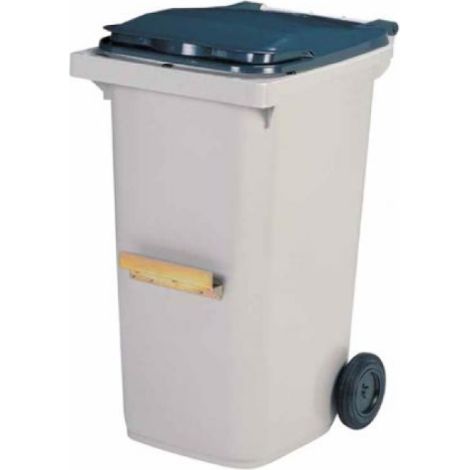 Conteneur 2 roues Korok - 240l barre ventrale - gris / gris