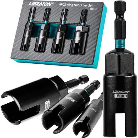 Lot de 4 Tournevis à écrou à oreilles, Tige hexagonale de 1/4" (1/5)