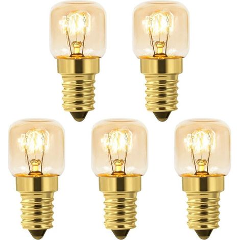 Backofenlampe E14 Grad Ofenlampe 25W Kühlschrank Glühbirne Dimmbar Salzlampe Birne T22 Himalaya Salzkristall Glühbirne,230V, Warmweiß 2700K, 3 Stück (1/5)