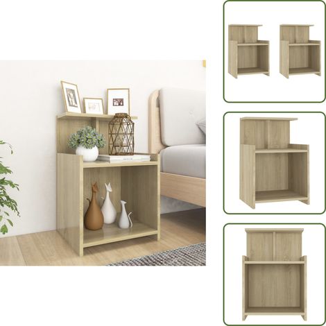 Nachttische 2 Stk. Sonoma-Eiche 40x35x60 cm Holzwerkstoff - Nachttisch - Wohnzimmer Dekoration - Holz Sideboard - Kommode - Regal
