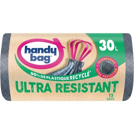 Sacchetto per rifiuti con manici scorrevoli ultra resistente 30l x15 - Handy Bag